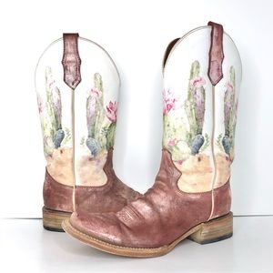 Circle G by Corral Desert Stamp Cactus Graphic Western Boots Women’s 10 Shoes